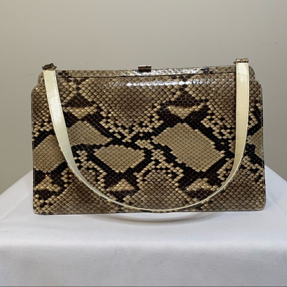Lambertson Truex Python Shoulder Bag-Euc - image 1